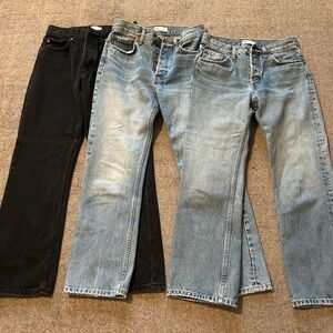 Zara Button Fly Cotton Jeans Fall 23 Straight Leg Mid Rise Rigid 4